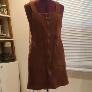 Brown Corduroy Pinafore Dress